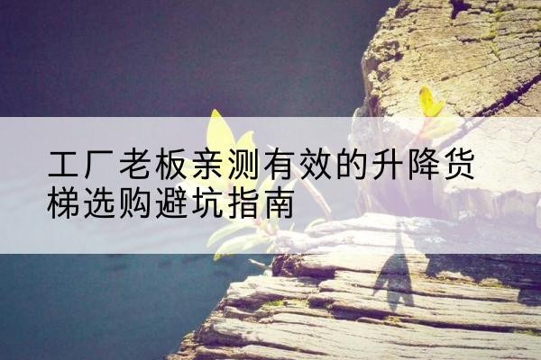 邵武升降货梯怎么选-工厂老板亲测有效的升降货梯选购避坑指南