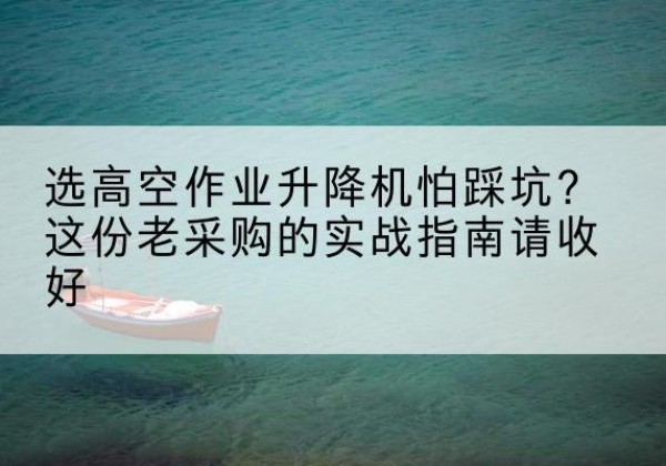 邵武高空作业升降机厂家推荐-选高空作业升降机怕踩坑？这份老采购的实战指南请收好